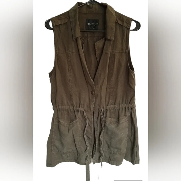 Sanctuary Anorak Women's Vest Army Green Color Sleeveless Size Small - Picture 5 of 8